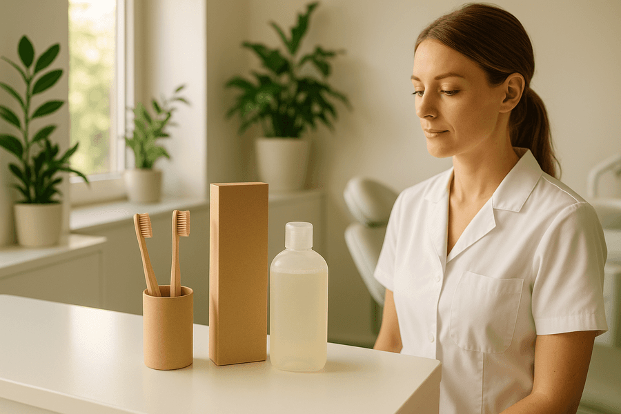 Explora cómo una empresa lidera en sostenibilidad dental con materiales ecológicos, reduciendo su huella de carbono y mejorando el medio ambiente con innovación.