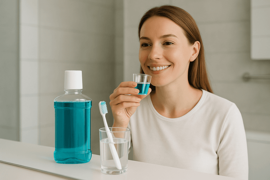 Preocupado por el mal aliento? Usa enjuagues con clorhexidina o aceite de árbol de té dos veces al día para combatir bacterias y mejorar tu higiene oral.