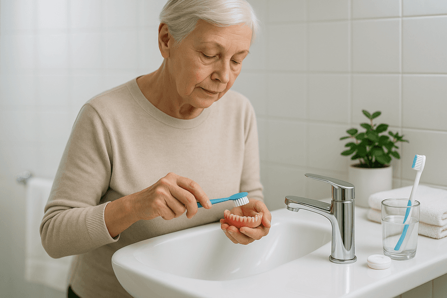 Mantén tu boca radiante con prótesis: aprende a limpiarlas, cuidar tus encías, elegir los productos correctos y evitar errores para una salud oral óptima.